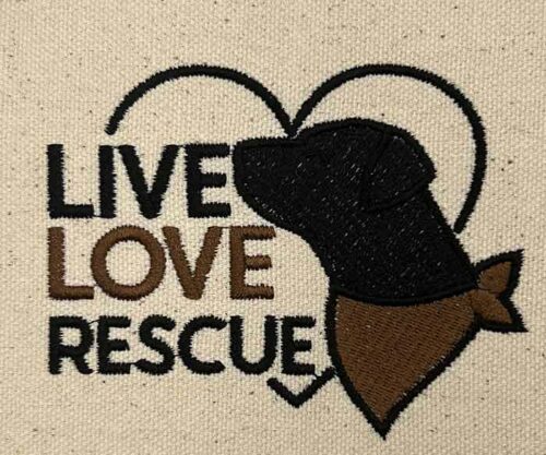 live love rescue embroidery design