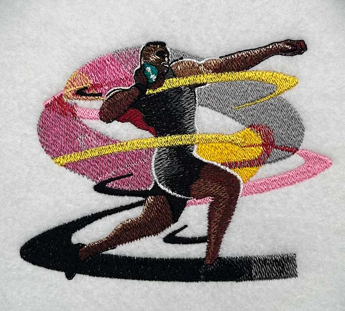 shot put embroidery design