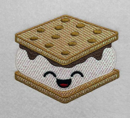 Smore mylar embroidery design