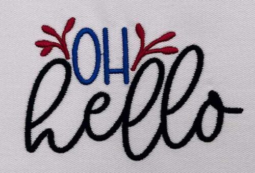 Oh hello embroidery design