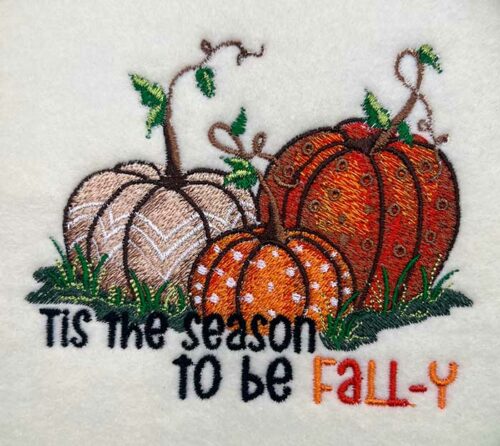 Tis the season to be fall-y embroidery design