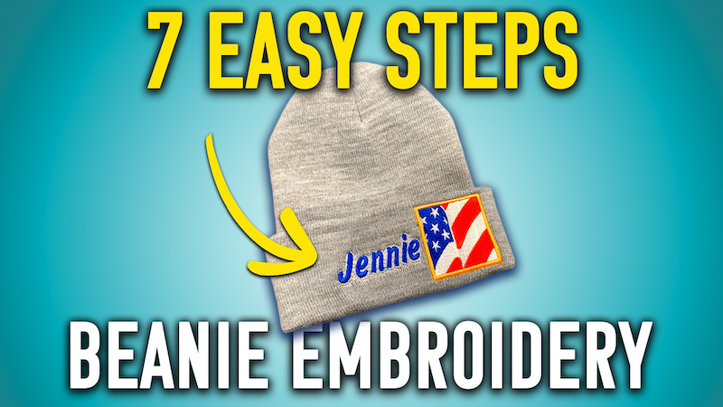 beanie embroidery steps