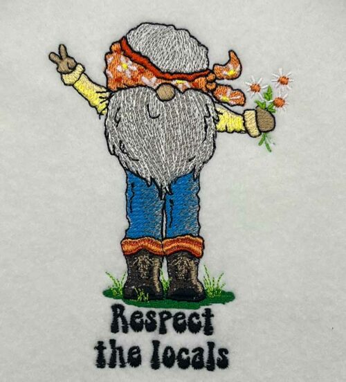 hippie gnome embroidery design