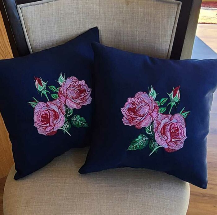 pink rose cushions