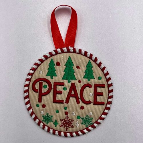 Christmas Ornament Peace embroidery design