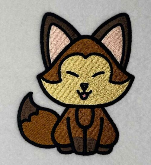 fox embroidery design