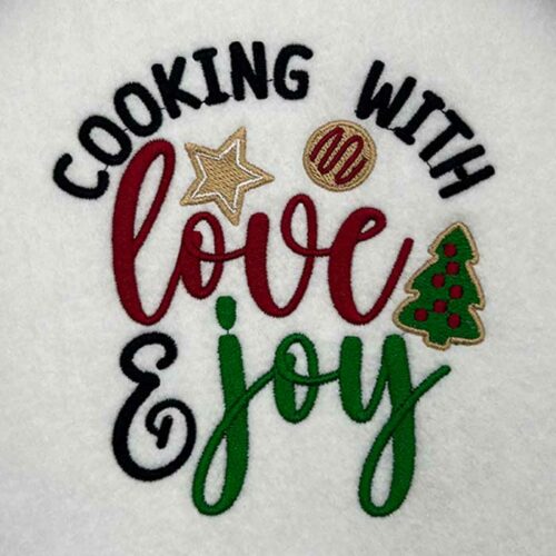 cooking with love embroidery design