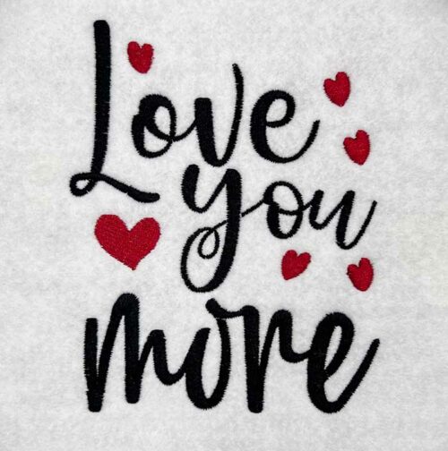 love you more embroidery design