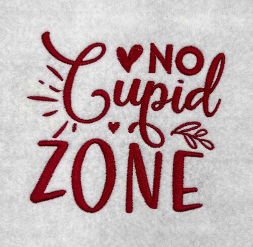 no cupid zone embroidery design