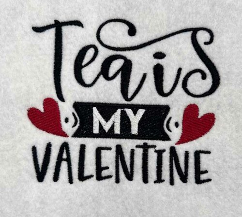 tea is valentine embroidery design