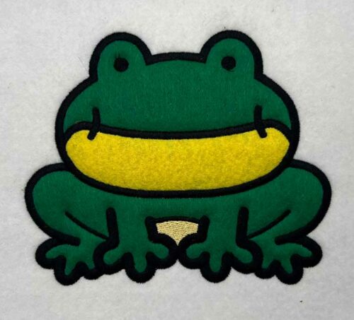 frog applique embroidery design