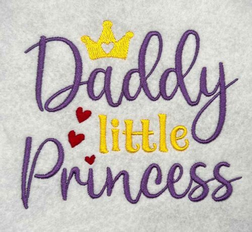 daddy princess embroidery design