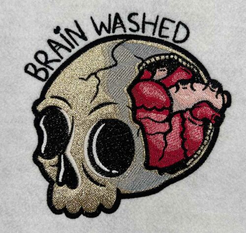 skull brain applique embroidery design