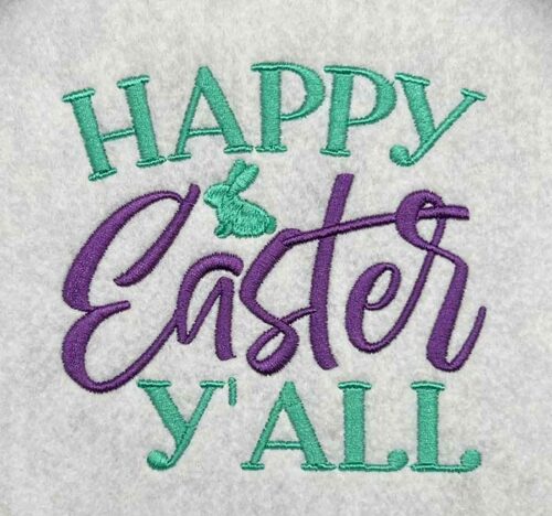 happy easter y'all embroidery design