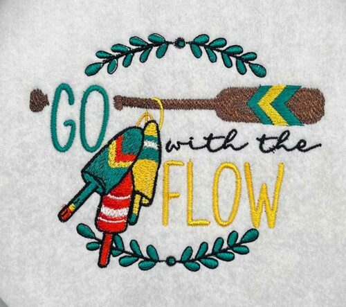 go with the flow embroidery design