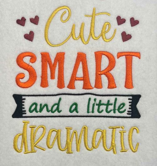 cute smart dramatic embroidery design