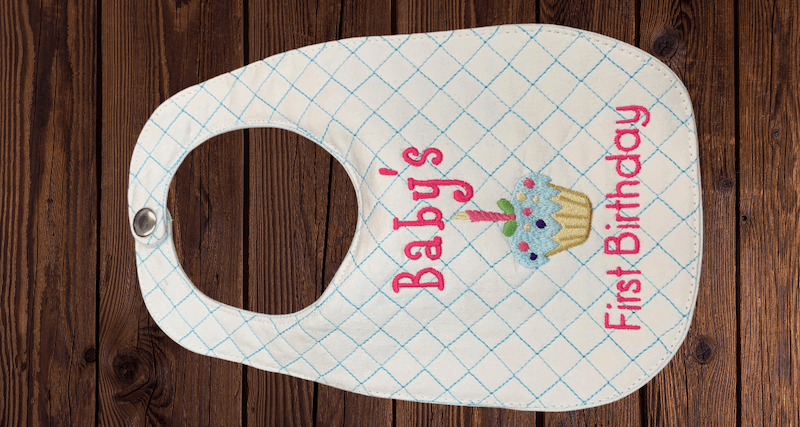 embroidered bib