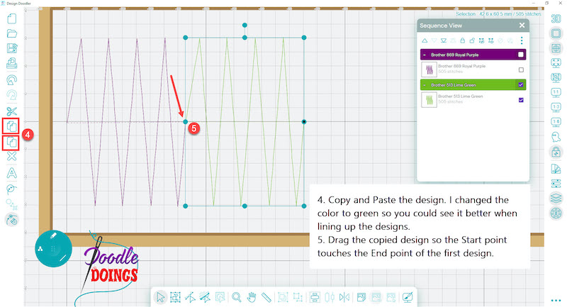 Creating Edge To Edge Quilting Designs Step 4-5