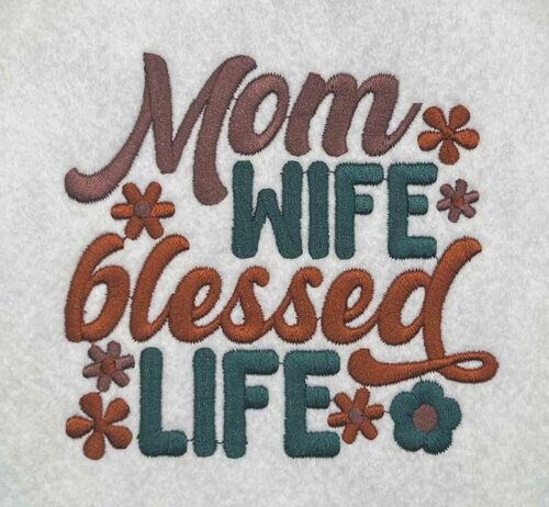 mom wife embroidery design